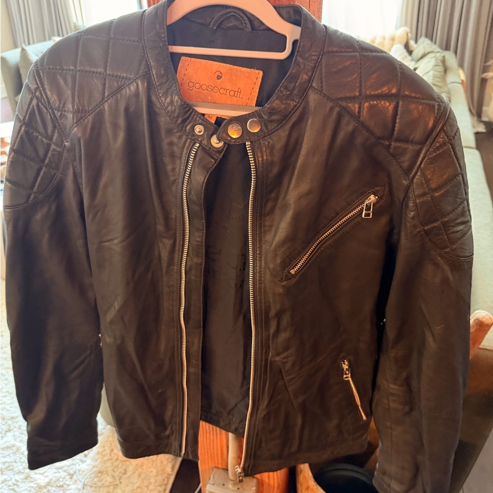 Black Leather Performance Jacket - image 2